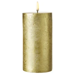 Uyuni 3" X 5" Or 7" Gold Texture Flat Top Flicker Flame Pillar Candle 9 Uyuni 3" X 5" Or 7" Gold Texture Flat Top Flicker Flame Pillar Candle -The Jolly Christmas Shop apilm8ltz 59857.1646091946