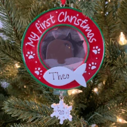 Kitty Cat's First Christmas Picture Frame Personalized Christmas Ornament PF1716 -The Jolly Christmas Shop apilwl4ms 91759.1646091888