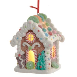 Kurt Adler 3.75" LED Lighted Claydough Candy Gingerbread House Christmas Ornament D4043 8 Kurt Adler 3.75" LED Lighted Claydough Candy Gingerbread House Christmas Ornament D4043 -The Jolly Christmas Shop apimrpua9 26404.1646091926