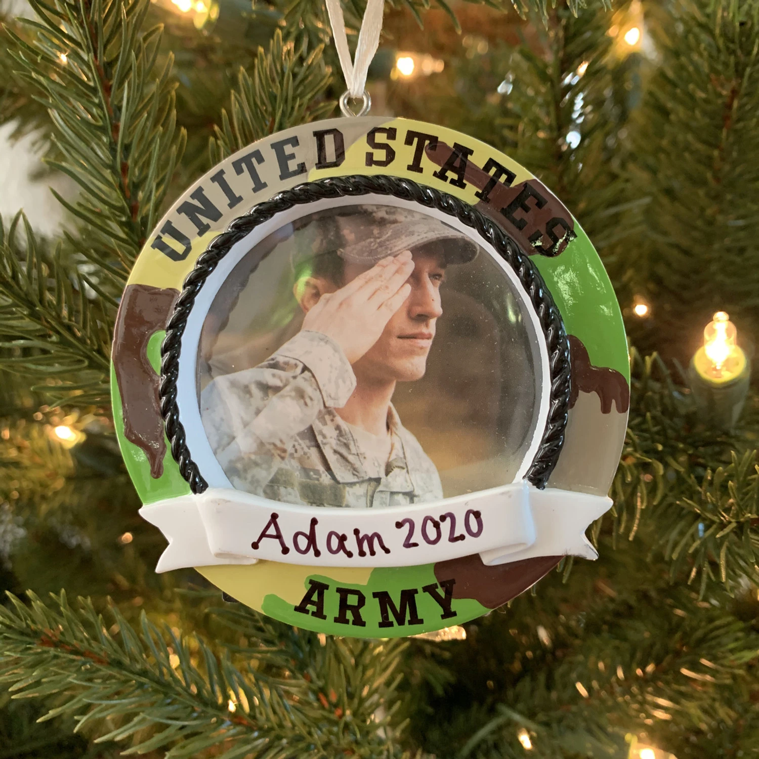 Personalized Camo Army Frame Christmas Ornament 4 Personalized Camo Army Frame Christmas Ornament - Image 2