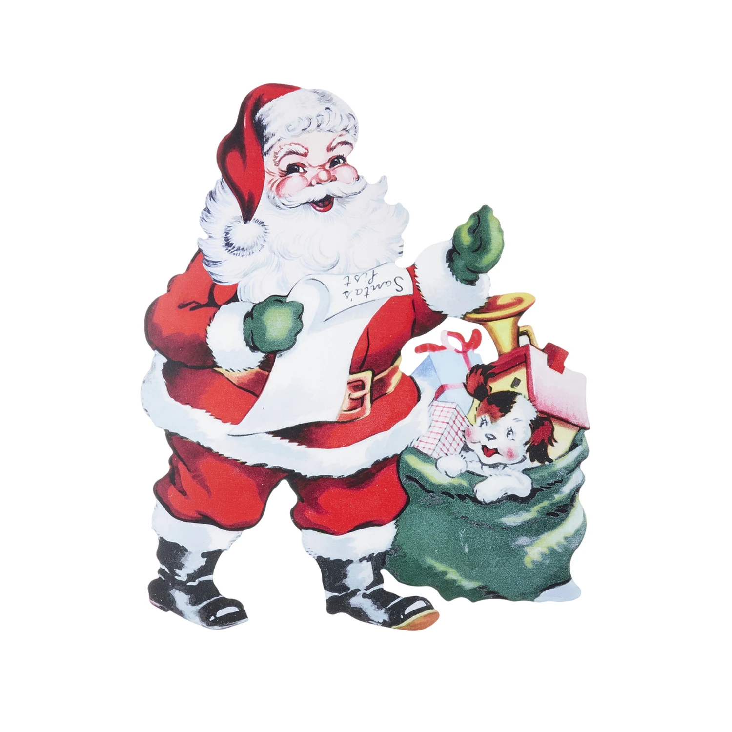 Raz 24"or 3' Santa With List Cut Out Christmas Decoration 4 Raz 24"or 3' Santa With List Cut Out Christmas Decoration - Image 2
