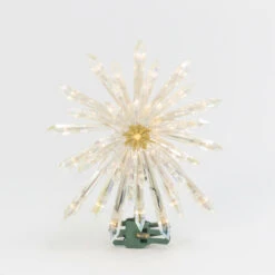 13.5" Electric Lighted Glittered Crystal Starburst Christmas Tree Topper 2619000