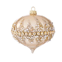 Raz 6" Gold Beaded Glass Christmas Ornament 4022874 -The Jolly Christmas Shop apio92cyc 30977.1646091885