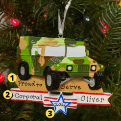 Armed Forces Military Humvee Personalized Christmas Ornament OR1395