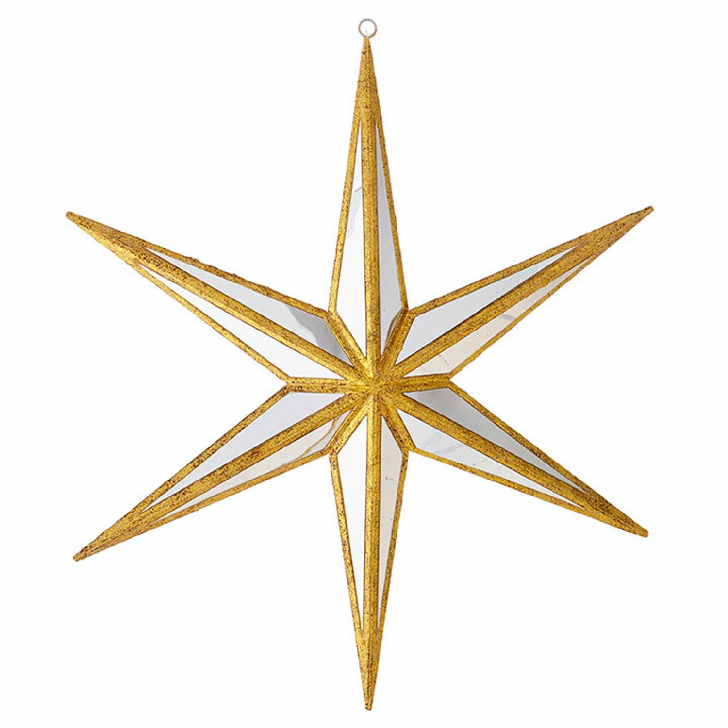 Raz Large Gold Mirrored Star Christmas Ornament 4 Raz Large Gold Mirrored Star Christmas Ornament - Image 2