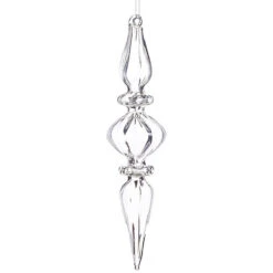 Raz 8" Clear Glass Finial Christmas Ornament 4022819 -The Jolly Christmas Shop apipjdxid 42790.1646091976