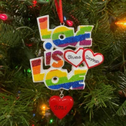 Pride "Love Is Love" Personalized Christmas Ornament OR1455 -The Jolly Christmas Shop apipsrj8r 82778.1646091901