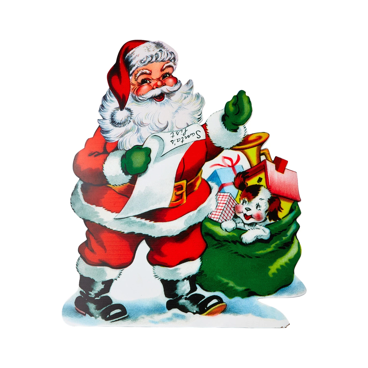 Raz 24"or 3' Santa With List Cut Out Christmas Decoration 5 Raz 24"or 3' Santa With List Cut Out Christmas Decoration - Image 3