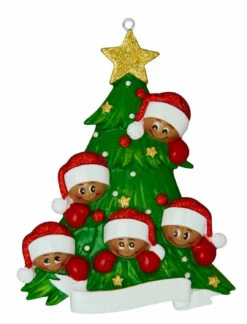 African American Christmas Tree Family Of 5 Personalized Christmas Ornament AA827-5 -The Jolly Christmas Shop apishnauw 35894.1646091902
