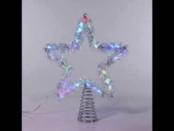 Kurt Adler 12.2" LED Lighted Silver Tinsel Star Christmas Tree Topper AD1022RGB -The Jolly Christmas Shop apisk67gi 83803.1646091914