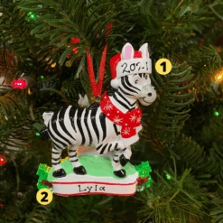 Zebra Personalized Christmas Ornament OR1850-Z