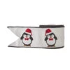 Raz 4" Penguin Embroidered Wired Christmas Ribbon R4171870 -The Jolly Christmas Shop apius7i6u 90299.1646091914