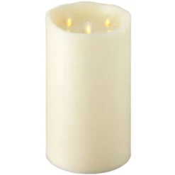 Liown 10" Moving Triflame Ivory Unscented Battery Candle 18017