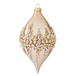 Raz 6" Gold Beaded Glass Christmas Ornament 4022874 -The Jolly Christmas Shop apiwuqrlu 78287.1646091883