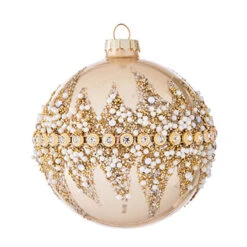 Raz 6" Gold Beaded Glass Christmas Ornament 4022874 -The Jolly Christmas Shop apixmjsah 87808.1646091884