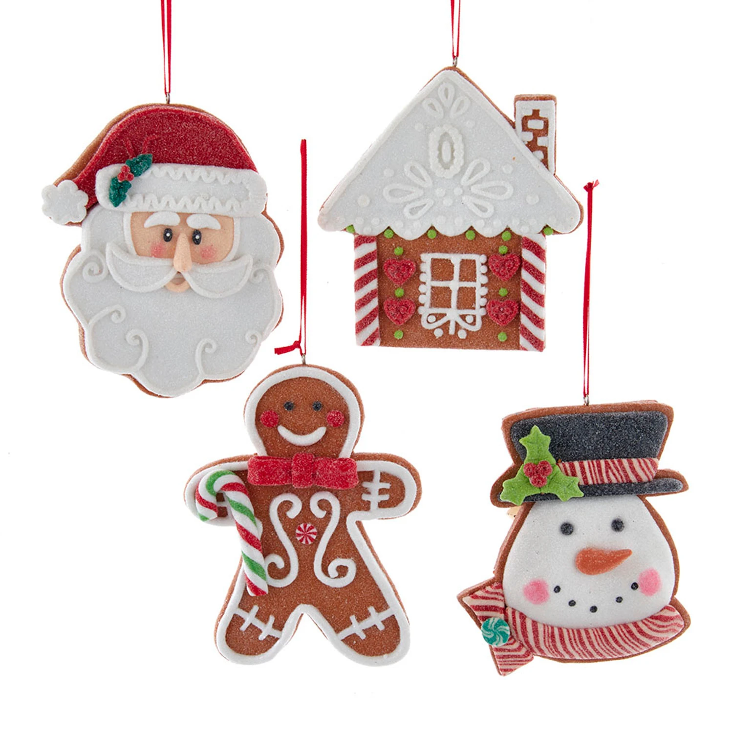 Kurt Adler 4.85" Set Of 4 Claydough Cookie Christmas Ornament D4156 3 Kurt Adler 4.85" Set Of 4 Claydough Cookie Christmas Ornament D4156