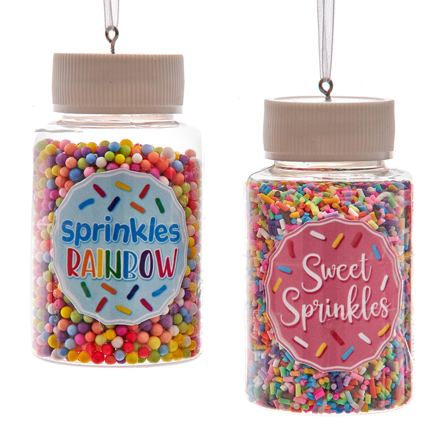 Kurt Adler 3.3" Set Of 2 Cookie Sprinkles Jar Christmas Ornament D4226 3 Kurt Adler 3.3" Set Of 2 Cookie Sprinkles Jar Christmas Ornament D4226