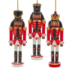 Kurt Adler 6" Red And White African American Nutcracker Ornament F2223