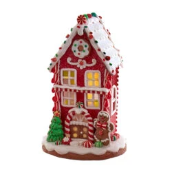 Kurt Adler 8.5" Battery Operated Lighted Red And White Gingerbread Houses GBJ0037 -The Jolly Christmas Shop gbj0037b 43443.1678722781