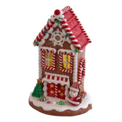 Kurt Adler 8.5" Battery Operated Lighted Red And White Gingerbread Houses GBJ0037 -The Jolly Christmas Shop gbj0037c 40157.1678722783