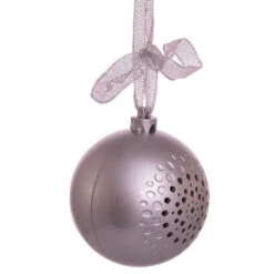Kurt Adler 70MM Bluetooth Musical Silver Ball Christmas Ornament USB1300 -The Jolly Christmas Shop usb1300 02 77554.1653488128